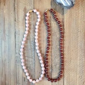 Vintage Beaded Necklaces with Gold Clasps